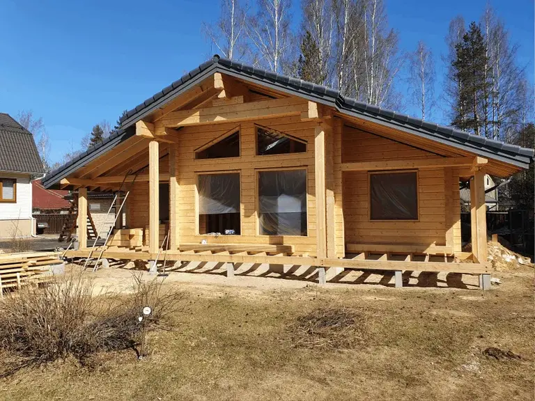 Фотография Двухэтажный дом из клеёного бруса Цюрих в Ленинградской области