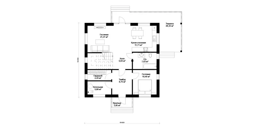 Фото планировка 1 этажа - Скандинавский дом Люцерн